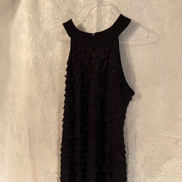 Joseph Ribkoff Black Halter Sequin Dress - Size 14 - Picture 4 of 7